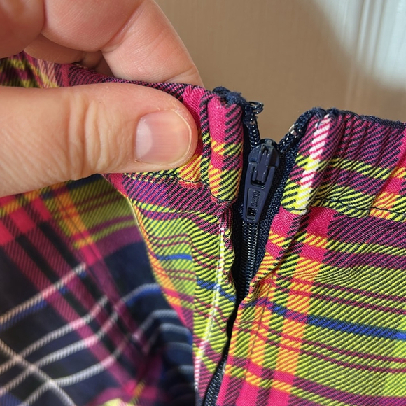 Torrid baby doll, Plaid vibrant Multicolor Women's Top with shoelace detail 3X - Picture 5 of 11